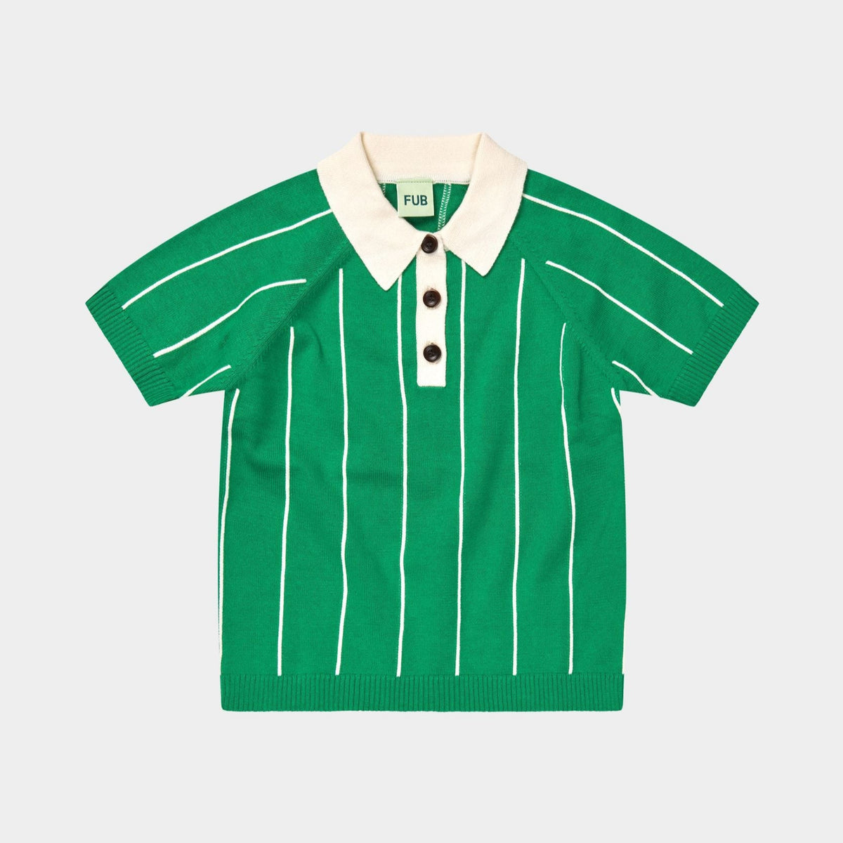 Striped Polo – basil/ecru