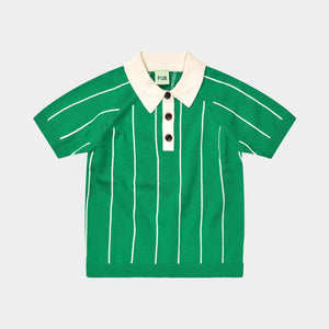 Striped Polo – basil/ecru