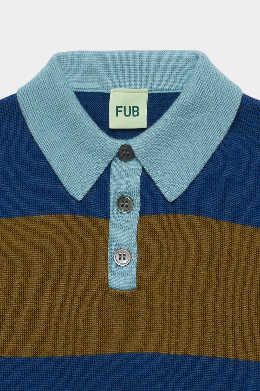 Striped Polo – deep indigo/moss