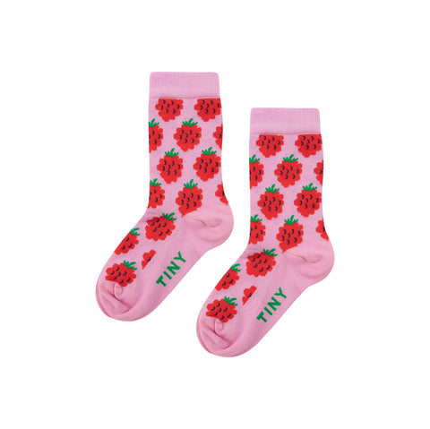 Raspberries Medium Socks – pink