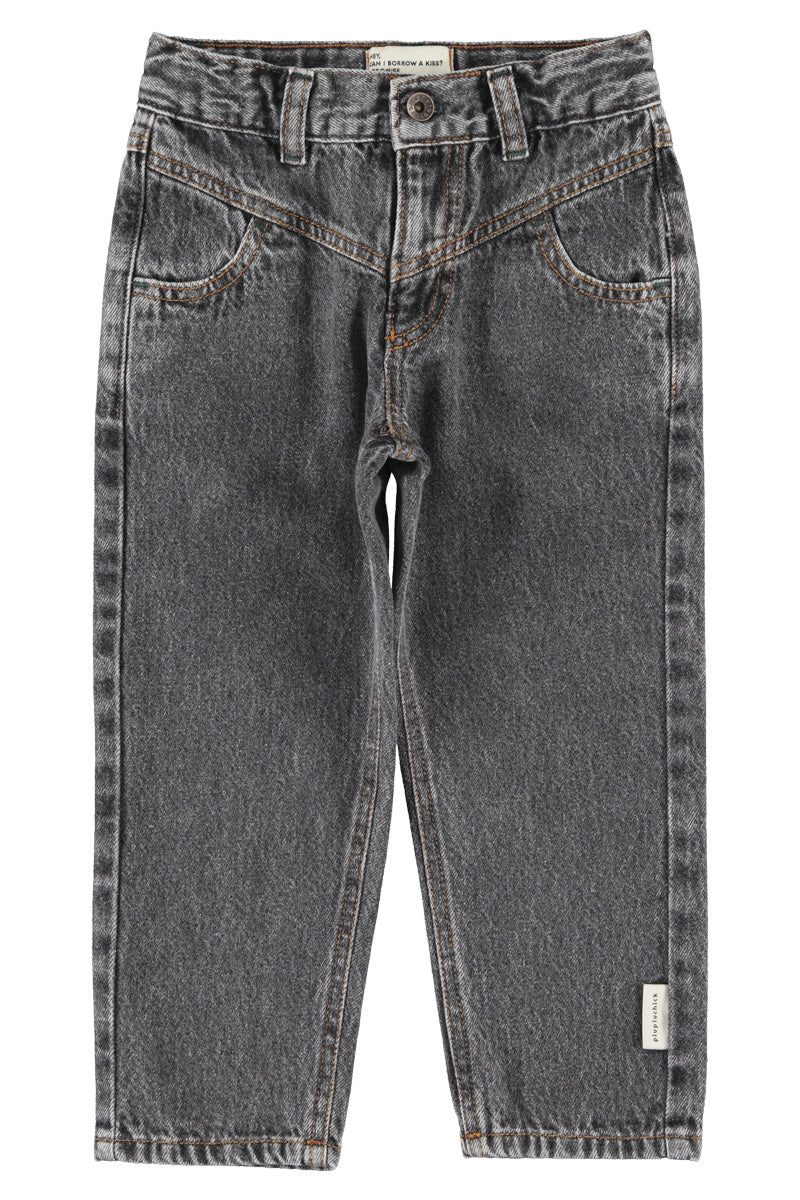 Trousers – washed black denim