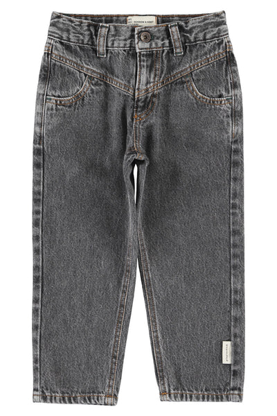Trousers – washed black denim