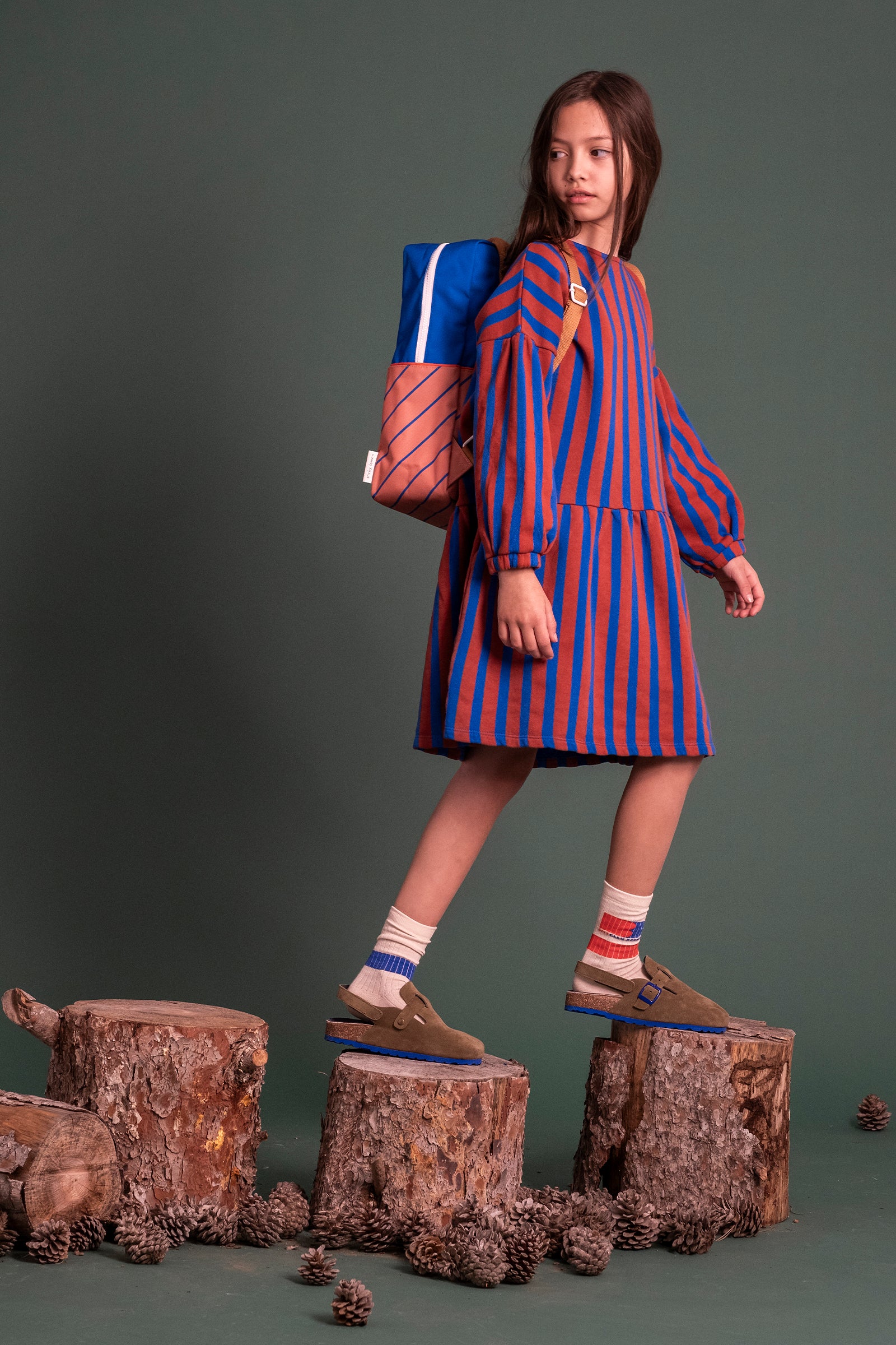 Short Dress All Over Stripes – fresh blue