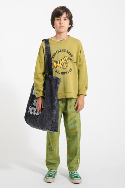 Sweatshirt – olive green w/ tiger print