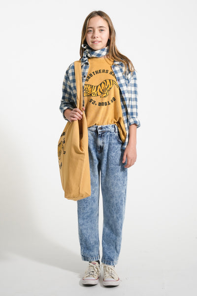 Terry Cotton T-Shirt – mustard w/ tiger print