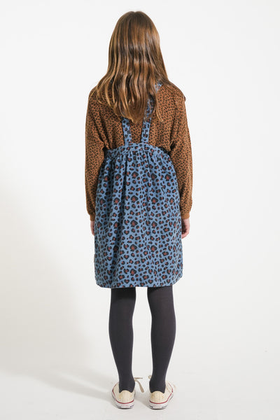 Short dress w/ straps – blue w/ animal print