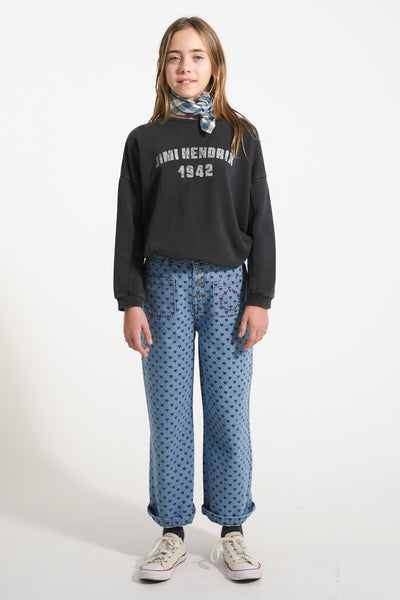 Sweatshirt – faded black w/ "Jimi Hendrix" print