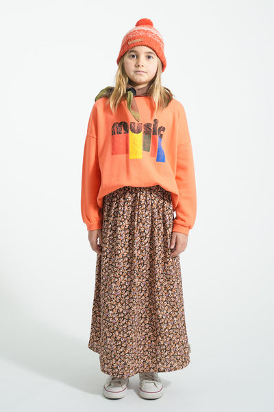 Sweatshirt – orange w/ "music" print