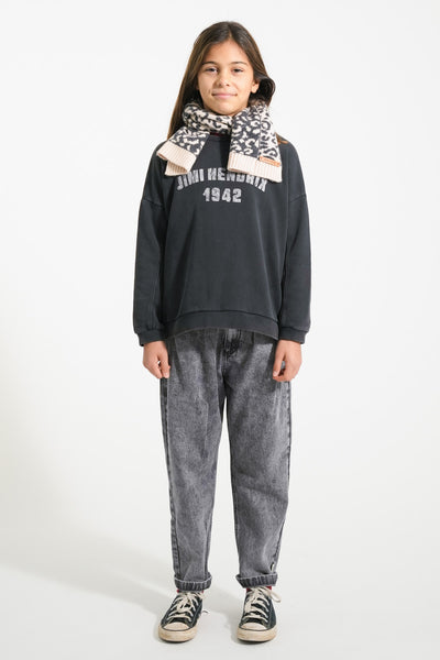 Mom fit trousers – washed black denim