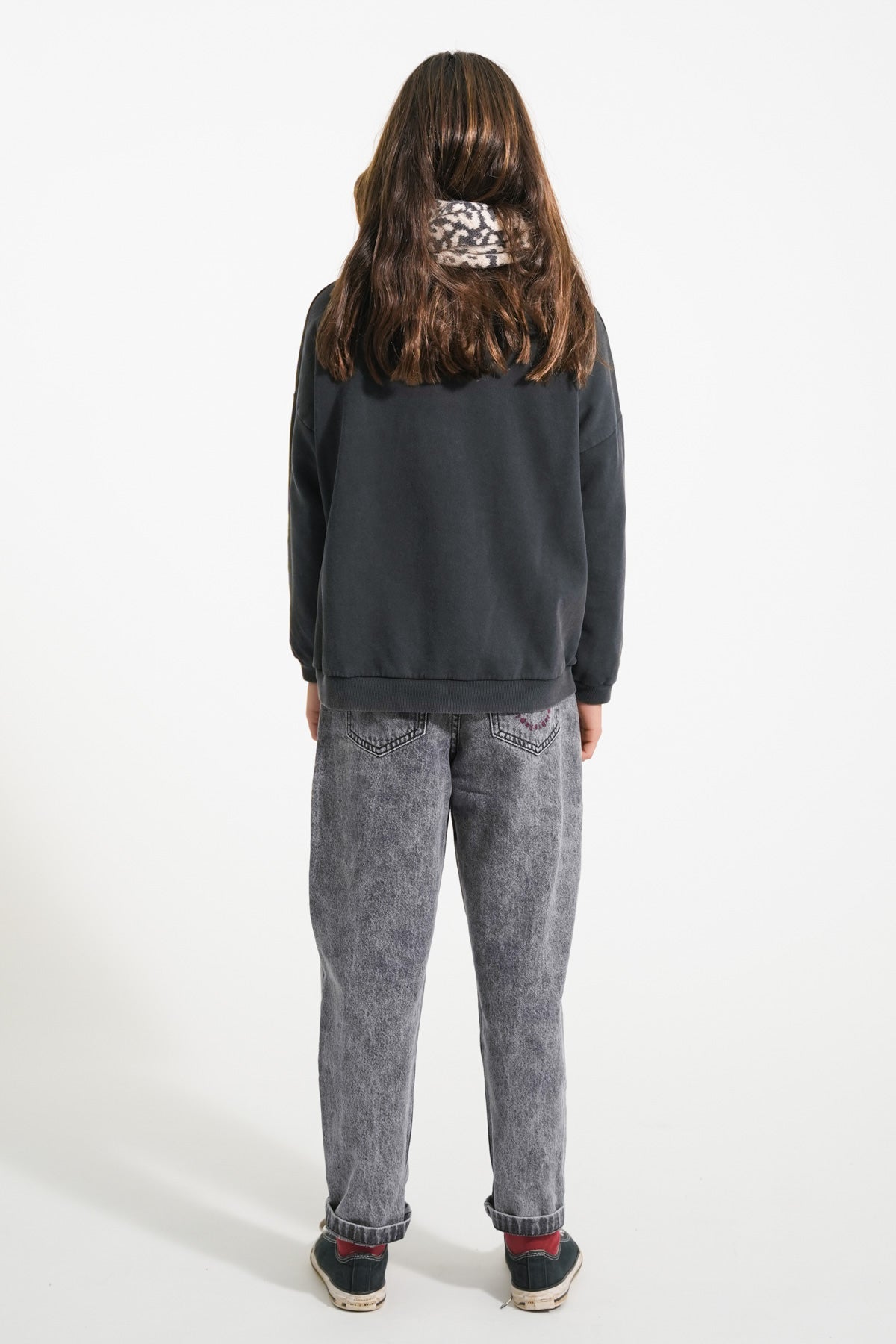 Mom fit trousers – washed black denim