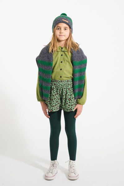Blouse w/ collar – green checkered