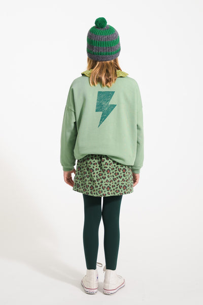 Sweatshirt – green w/ "rock & roll" print