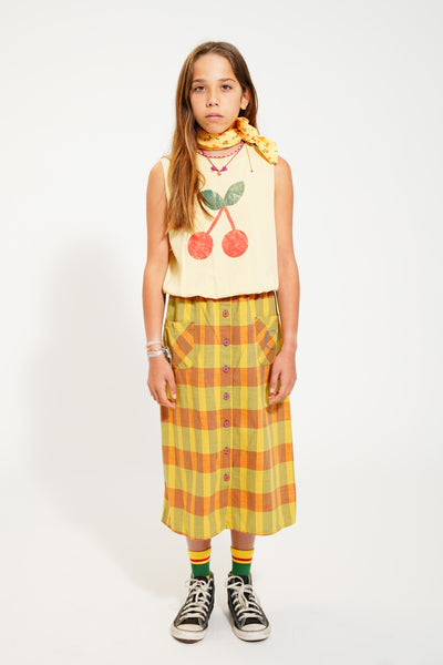 Sleeveless Top Sand – Cherry print