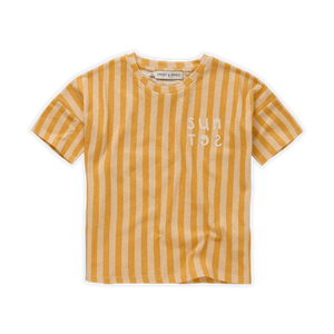 T-Shirt Linen Stripe Sunset – biscotti orange