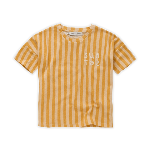 T-Shirt Linen Stripe Sunset – biscotti orange