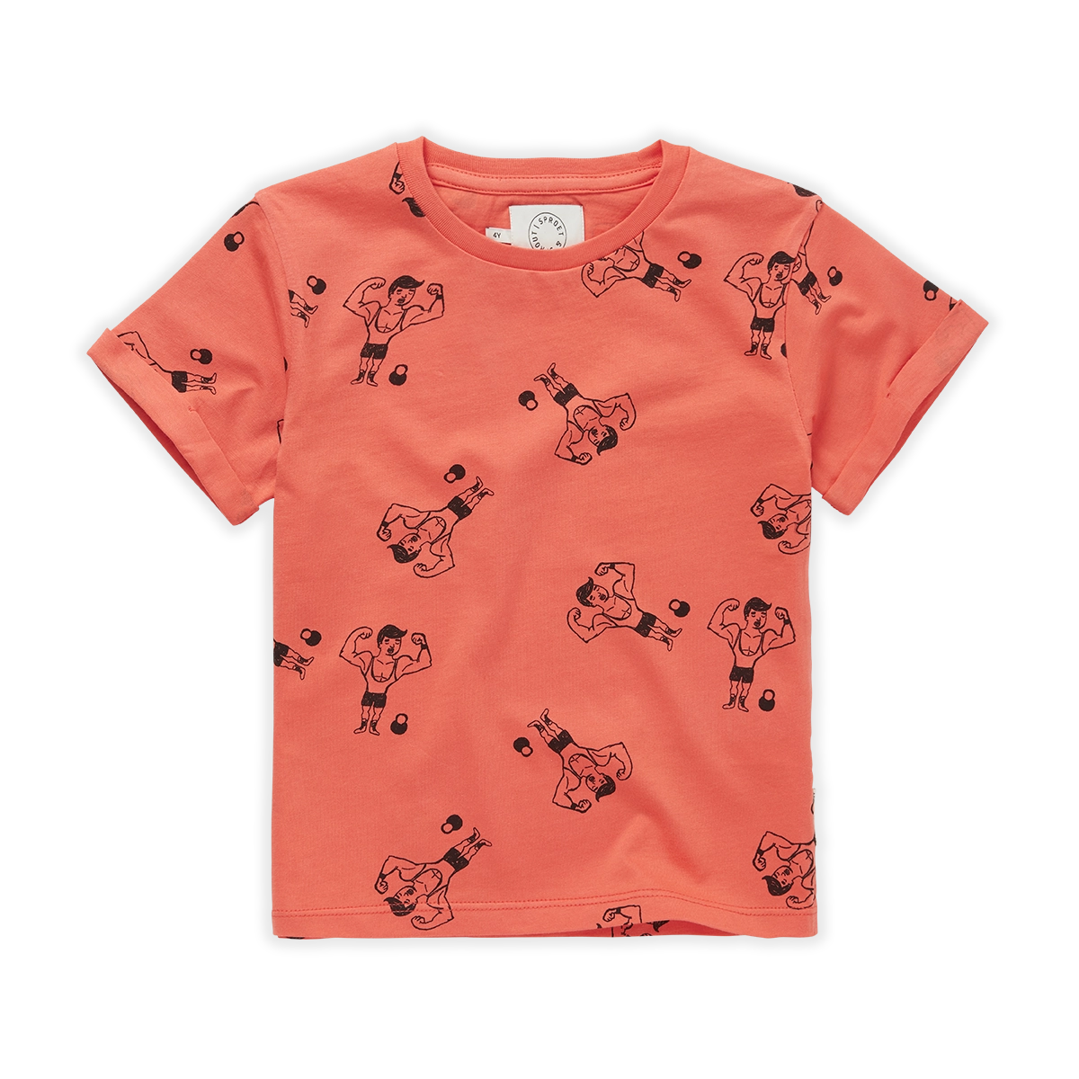 T-Shirt Strong Men Print – coral pink