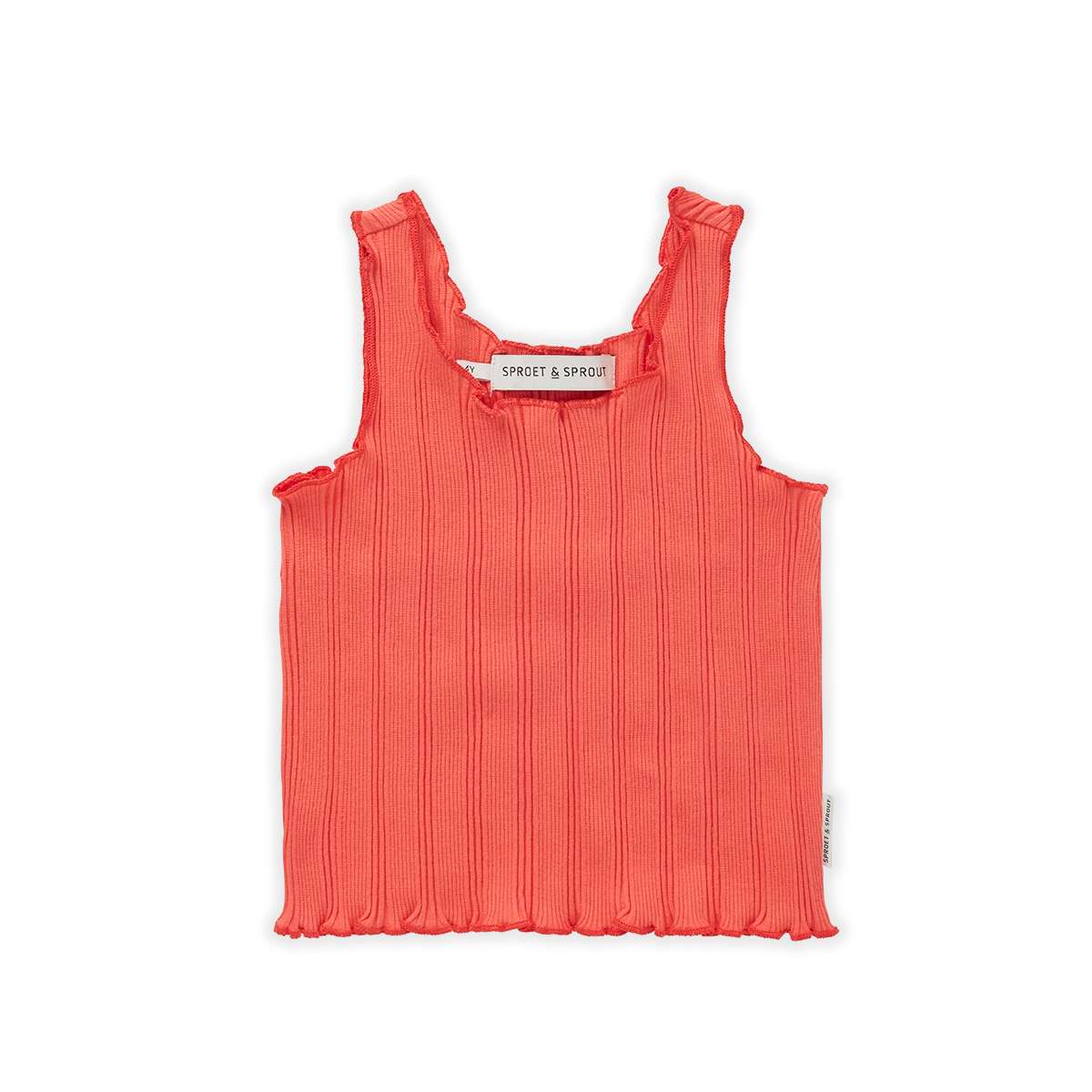 Rib Singlet Top – coral pink