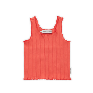 Rib Singlet Top – coral pink