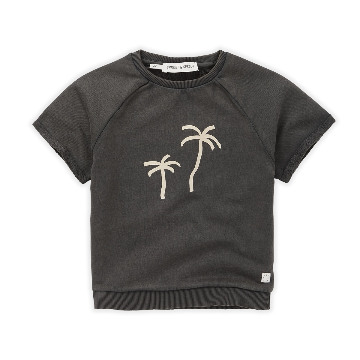 Sweatshirt Loose Raglan Palmtrees – asphalt black