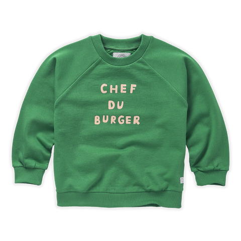 Sweatshirt Raglan Chef du Burger – mint green