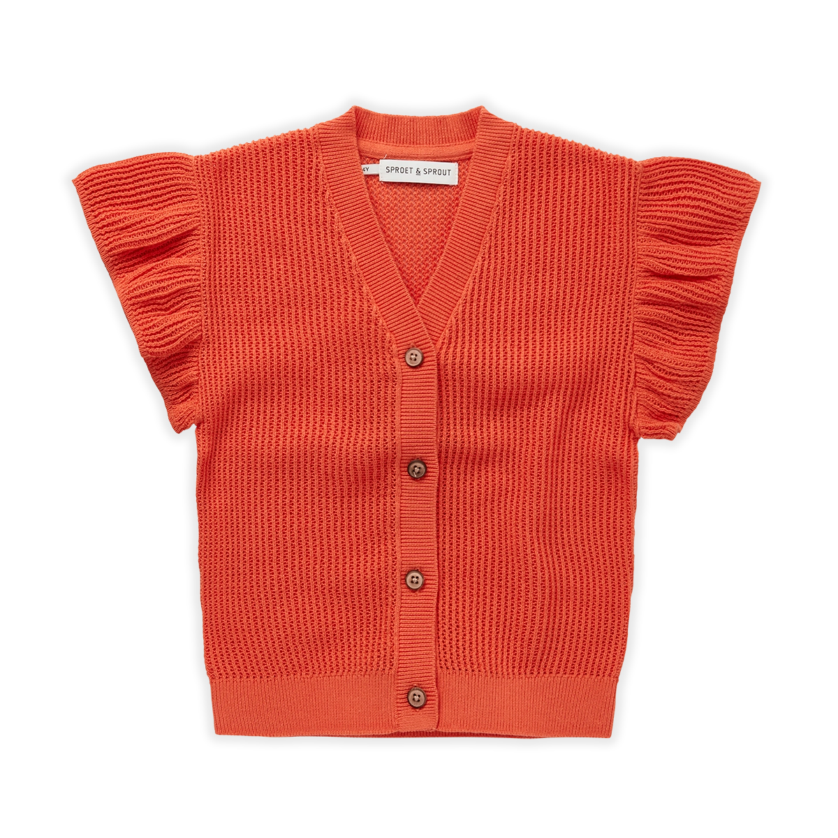 Knitted Cardigan – coral orange