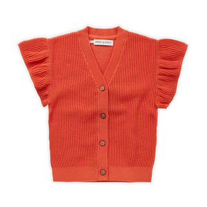 Knitted Cardigan – coral orange