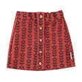 Short Skirt – bordeaux w/ black flowers