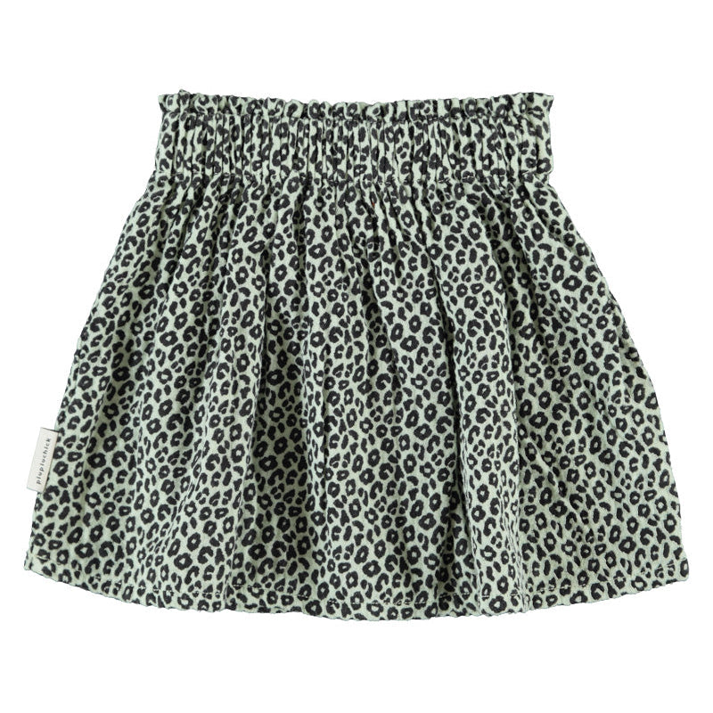 Short Skirt – mint green w/ animal print