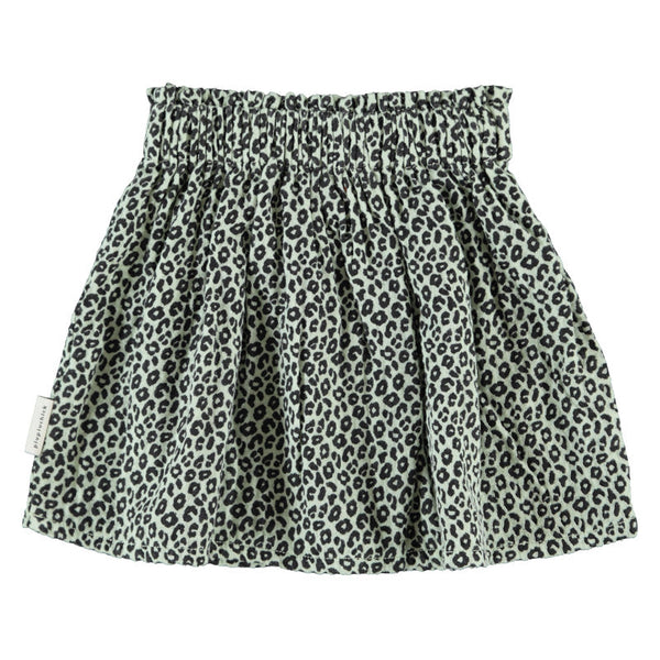 Short Skirt – mint green w/ animal print