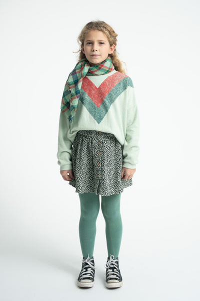Short Skirt – mint green w/ animal print