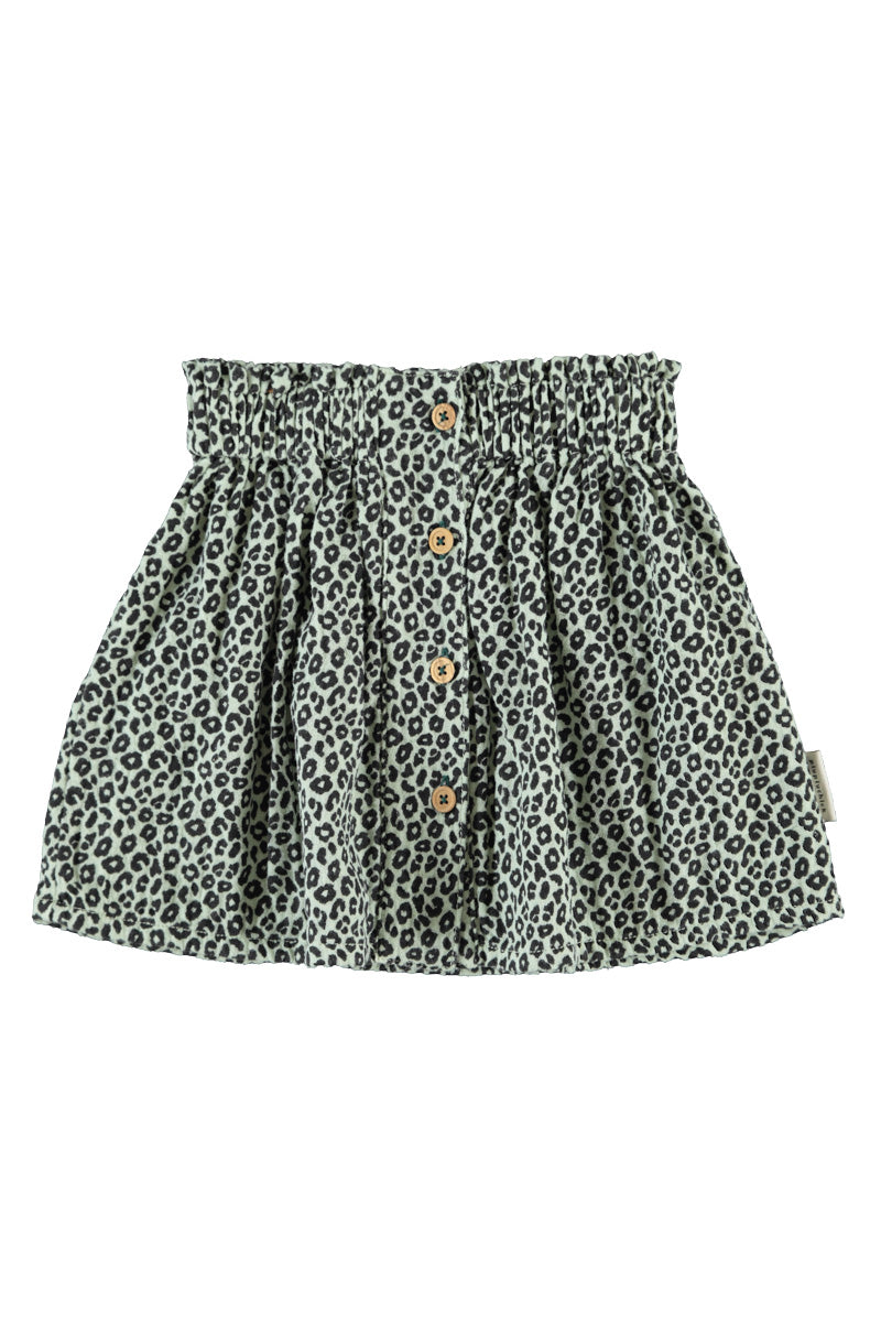 Short Skirt – mint green w/ animal print