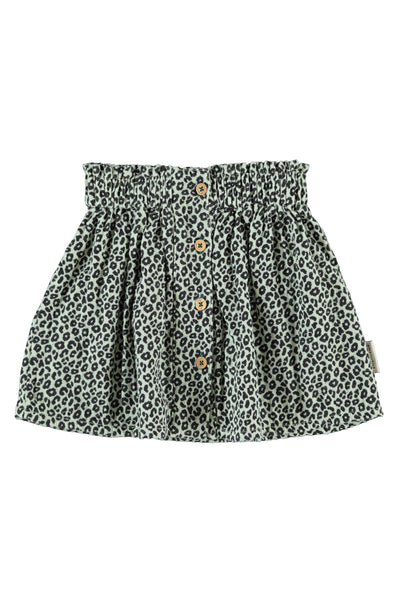 Short Skirt – mint green w/ animal print