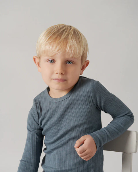 Plain Tee Longsleeve – stormy blue