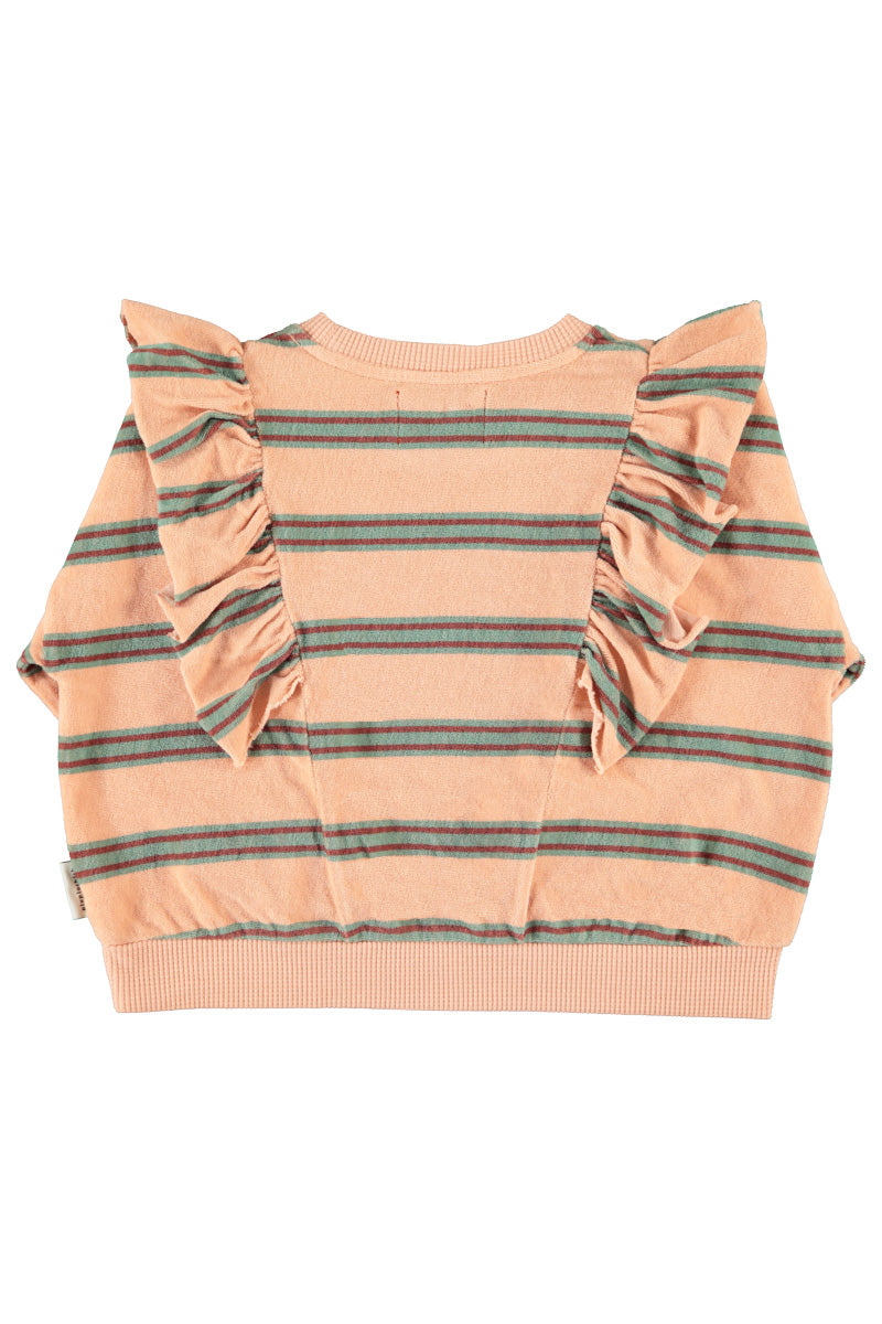 Terry Cotton Sweatshirt – light pink w/ double stripes