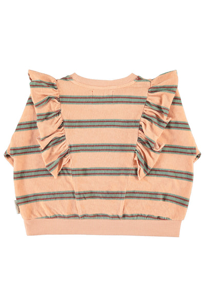 Terry Cotton Sweatshirt – light pink w/ double stripes