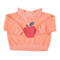 Sweatshirt w/ collar – pink w/ apple print