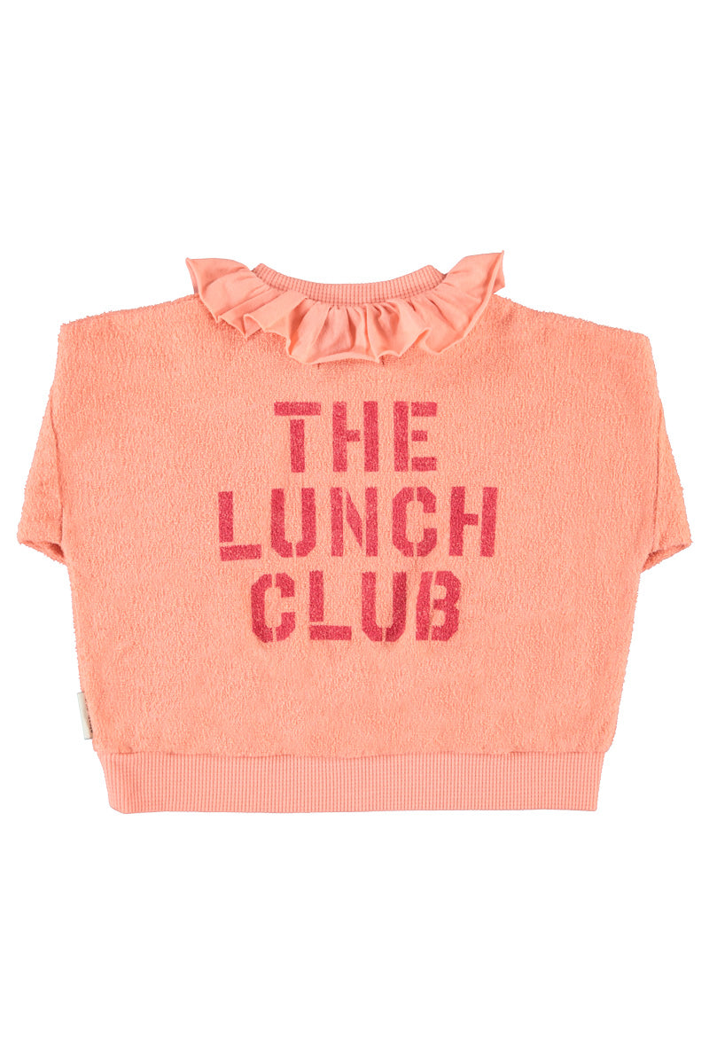 Sweatshirt w/ collar – pink w/ apple print