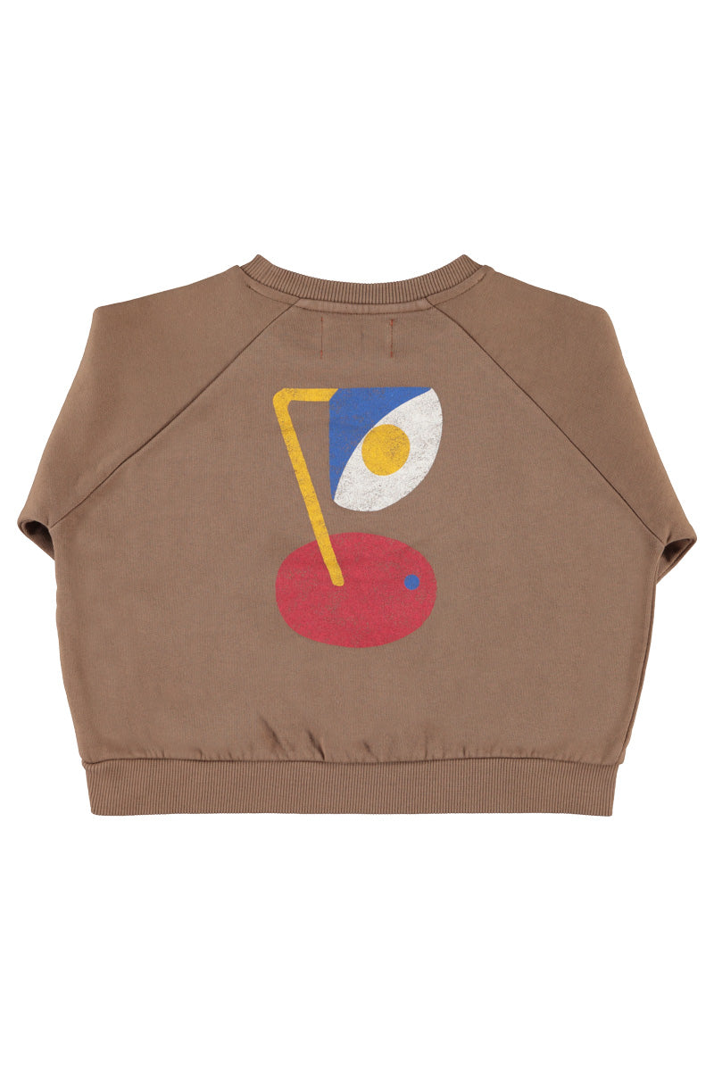 Sweatshirt – brown w/ "Captain" print