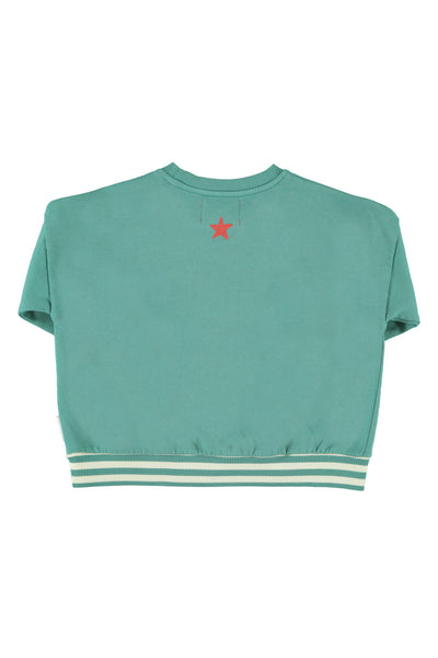 Sweatshirt – green w/ "Here We Go" print