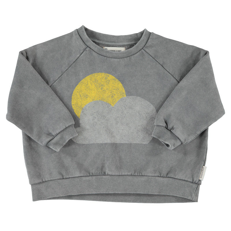 Sweatshirt – grey w/ Sun & Cloud print