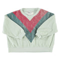 Sweatshirt – mint green w/ multicolor triangle print