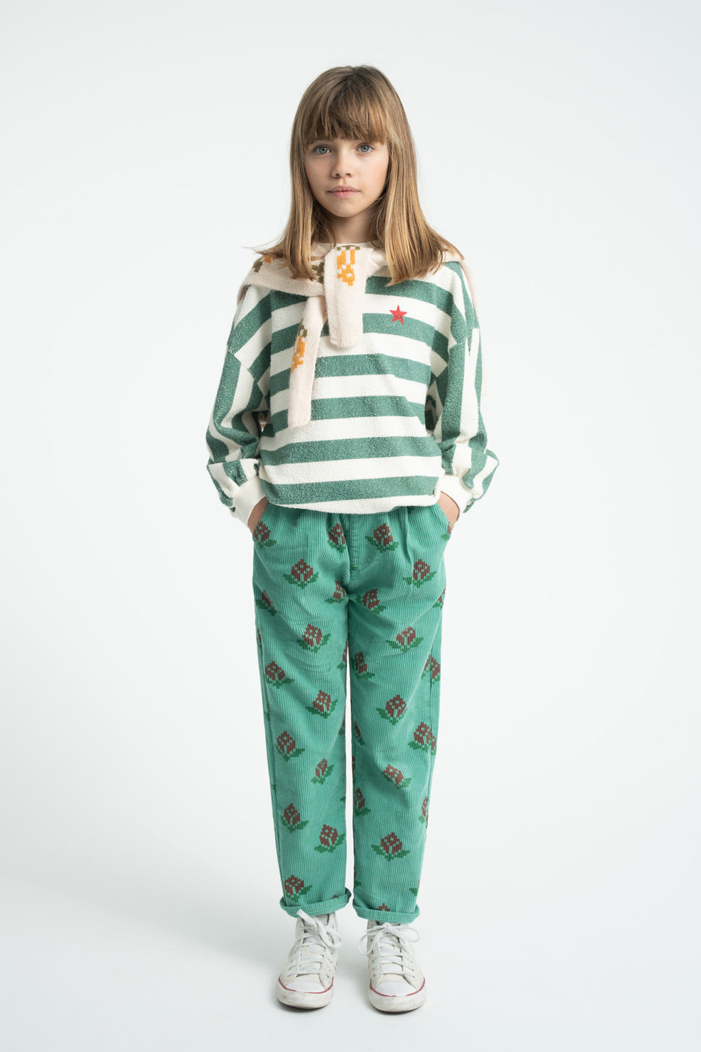 Trousers – green w/ big flowers