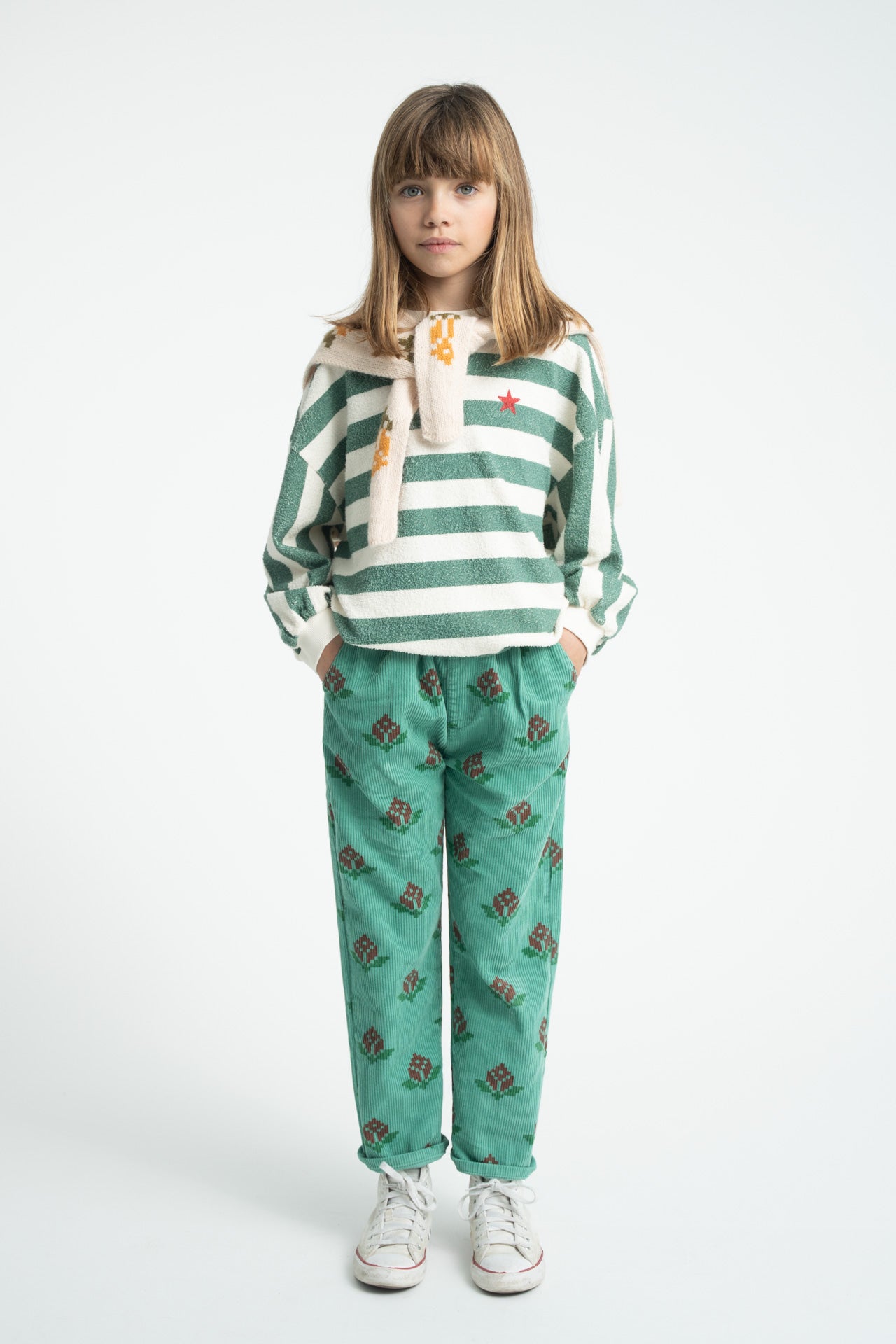 Trousers – green w/ big flowers