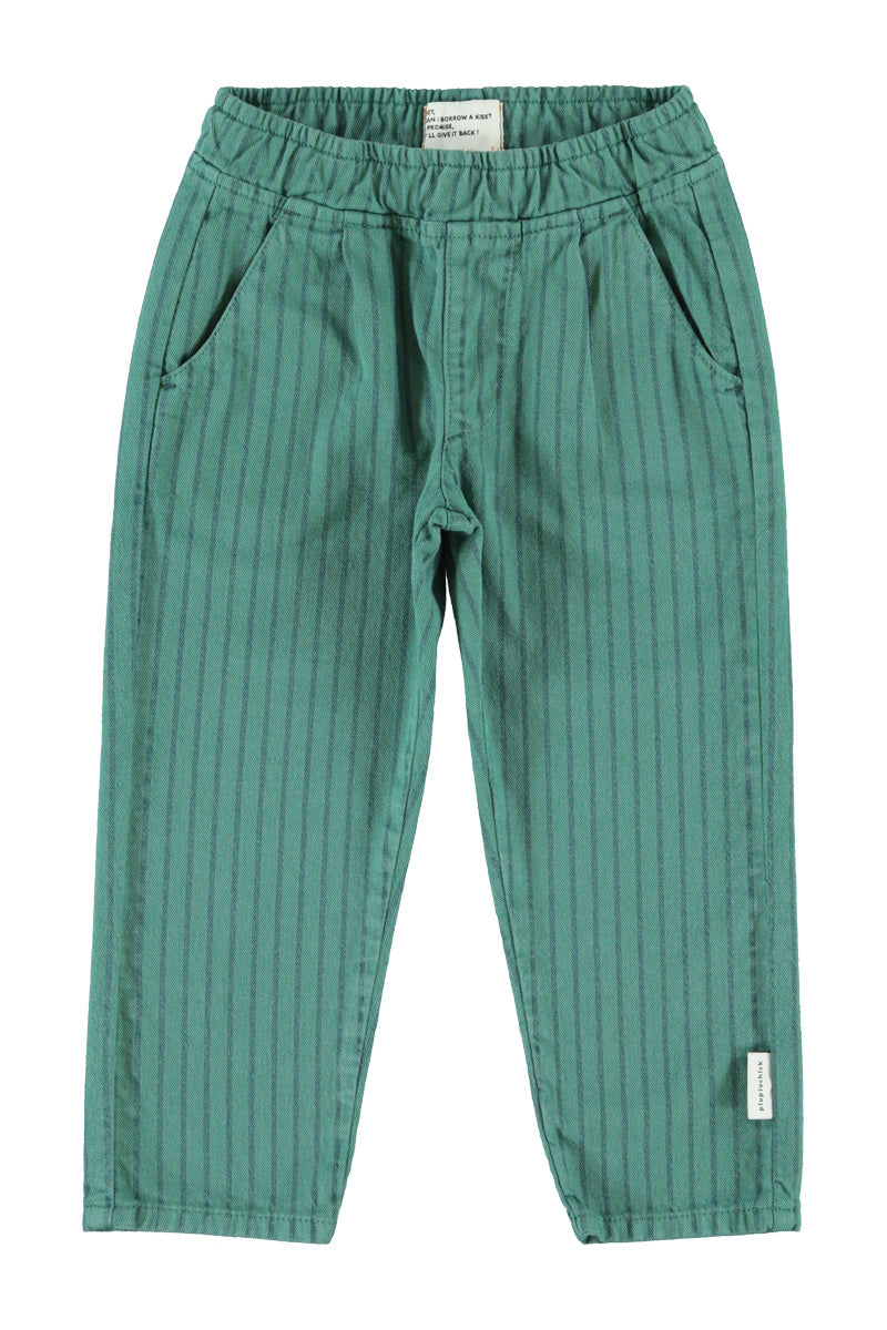 Trousers – green w/ black stripes