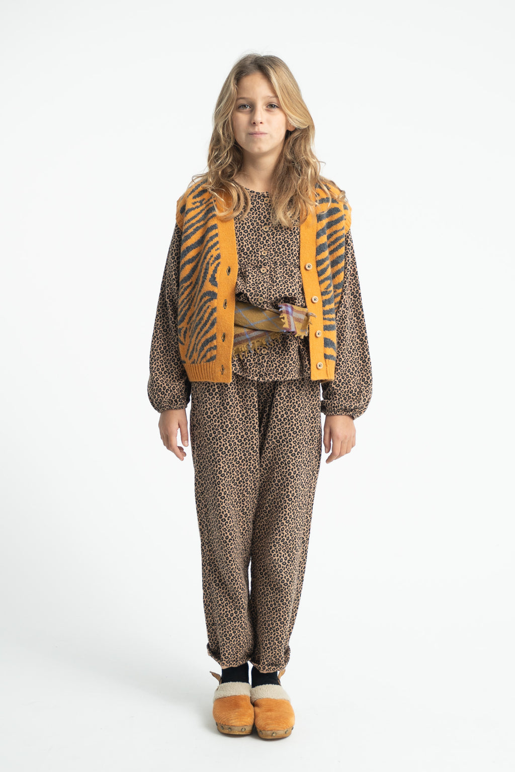 Unisex Trousers – brown w/ animal print