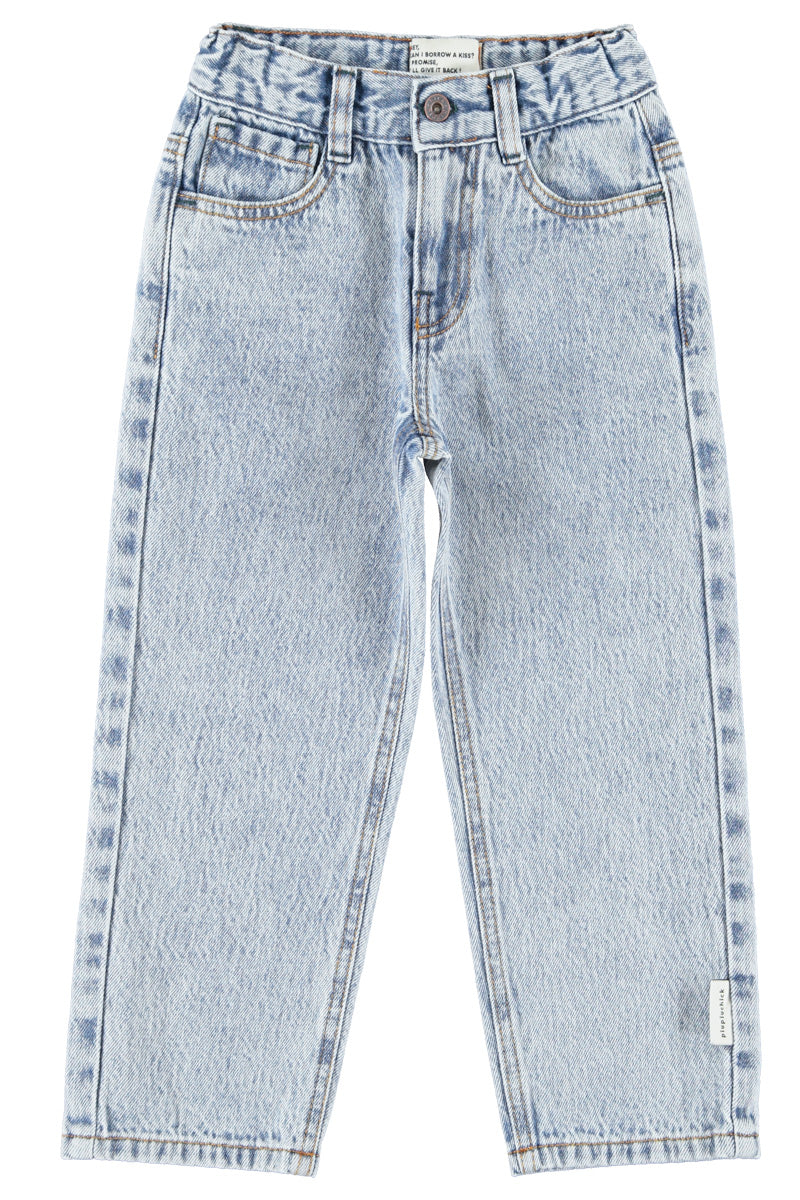 Unisex Trousers – faded light blue denim