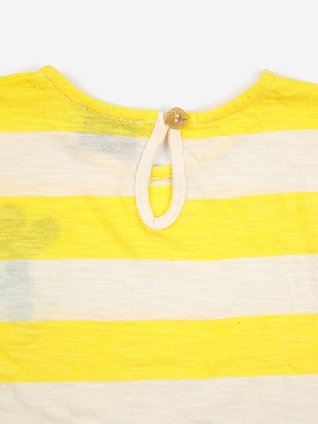 Yellow Stripes Ruffle T-Shirt – Minis