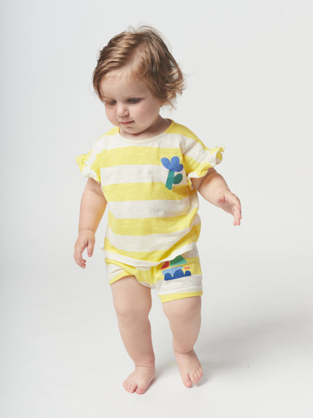 Yellow Stripes Ruffle T-Shirt – Minis