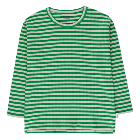 Stripes Tee – light cream/grass green