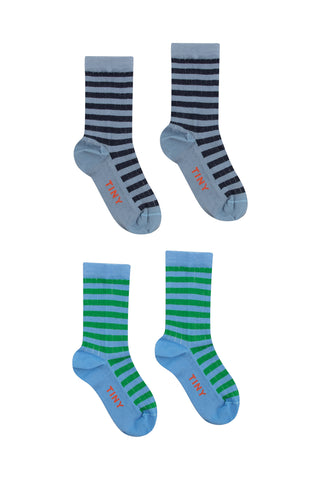 Stripes Medium Socks blau/grau